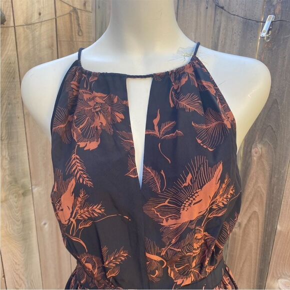 Madewell x No.6 Silk Keyhole Halter Dress with Pockets in Etched Floral size 4 - Picture 6 of 12